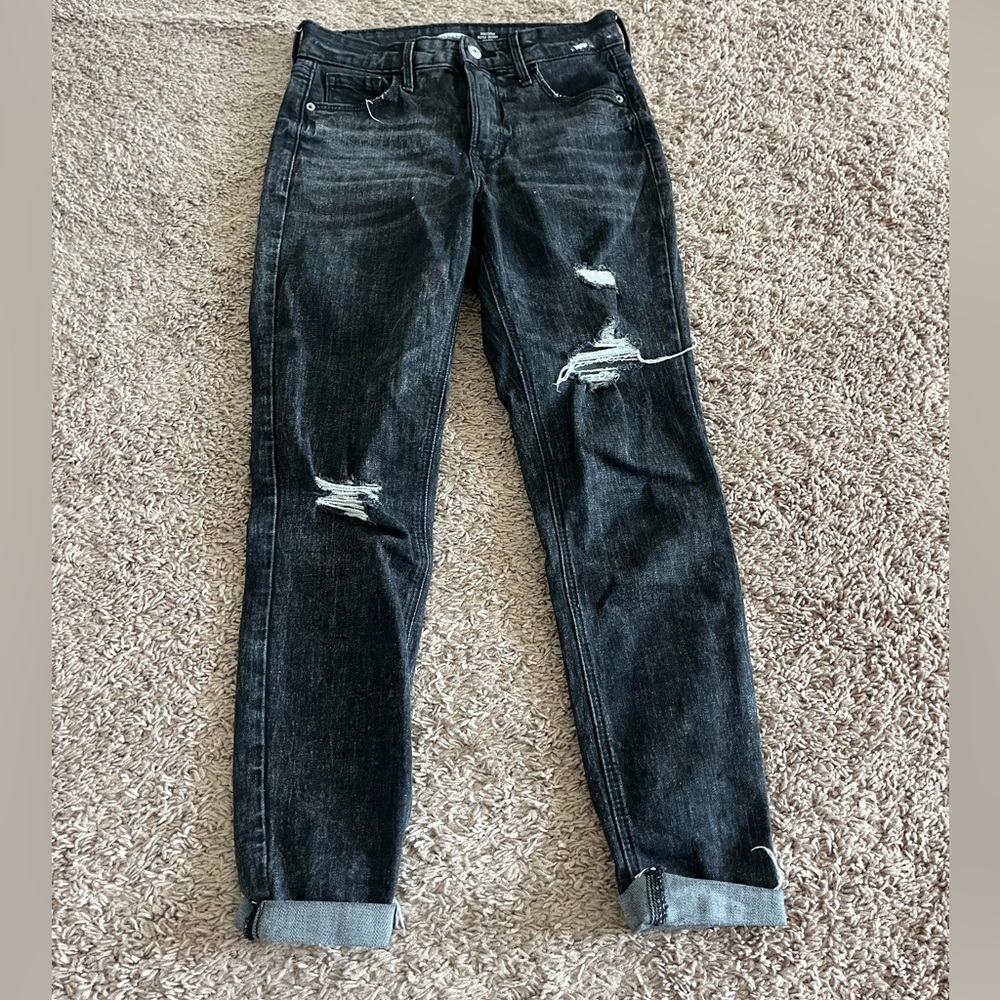 Old Navy Black Ripped Skinny Jeans